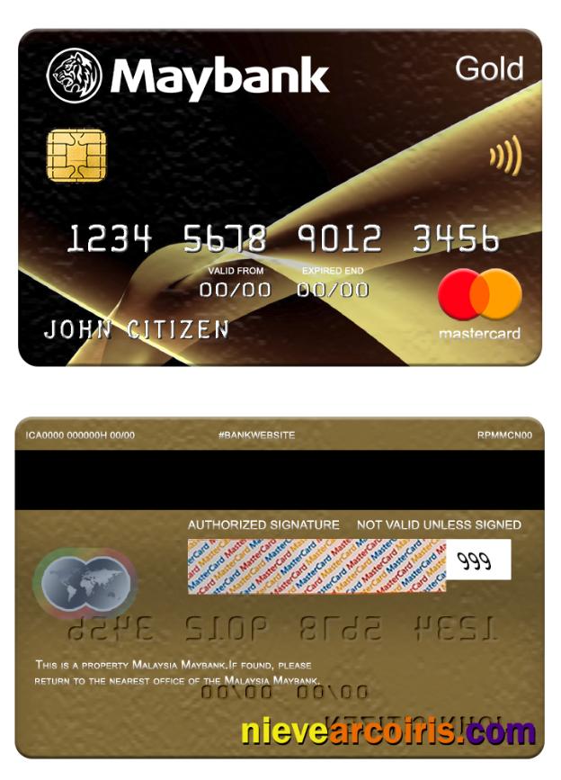 Malaysia Maybank mastercard gold